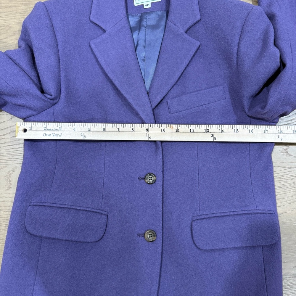 L.L.Bean Wool Cashmere Blazer 4P Career Office Jacket Made In USA Petite Vintage - Picture 8 of 13